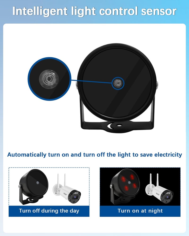 WEILAILIFE ã€4 LED Waterproof ã€‘ IR Illuminator 90 Degree Wide Angle Long Range Infrared Light, 80ft 850nm IR Flood Lights with Power Adapter for Night Vision CCTV & IP Security Camera - Image 3